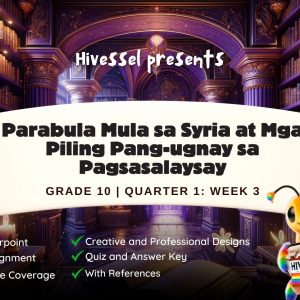 Filipino 10, Quarter 1 Lesson 3 (MELCs)