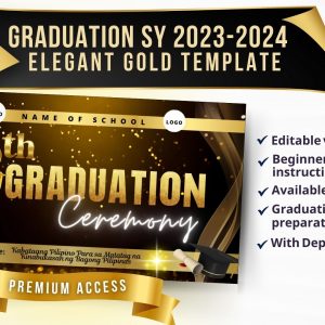 Elegant Gold Graduation Tarpaulin Template