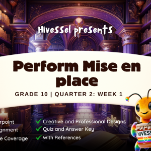 TLE 10, Quarter 2 Lesson 1 (Cookery) (MELCs)