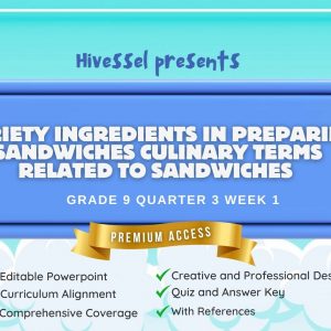 TLE 9, Quarter 3 Lesson 1 (Cookery) (MELCS)