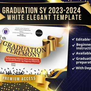 White Elegant Graduation Tarpaulin Template