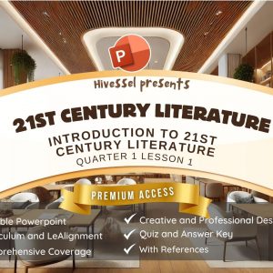 21st Century Literature Quarter 1 Lesson 1