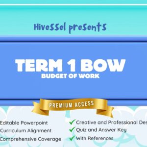 Budget of Work (Bow) English 9 Term 1